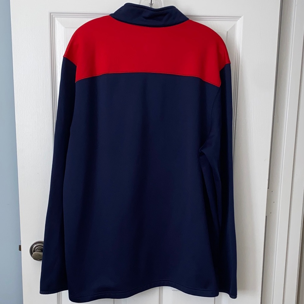 NWOT Atlanta Braves Men's Navy and Red Zip-Up Pullover - Picture 4 of 9